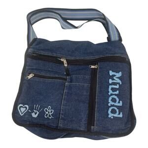 Y2K Vintage 90’s Mudd Dark Blue Denim Crossbody Shoulder Messenger Bag